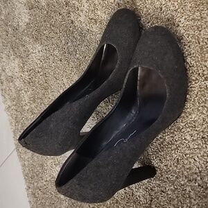Jessica Simpson Felt Grey Heels